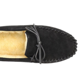 TAMARAC by Slippers International 男款 Camper Moccasin 软皮鞋 Black US7