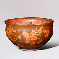 隐庐 蔡炳盛大师出品 建盏作品火凤凰手工香炉束口茶盏建阳手工功夫主人杯茶具精品茶杯子专卖送礼佳品 香炉火凤凰