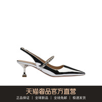 miu miu/缪缪银色镶钻一字带女士时尚大气中跟鞋
