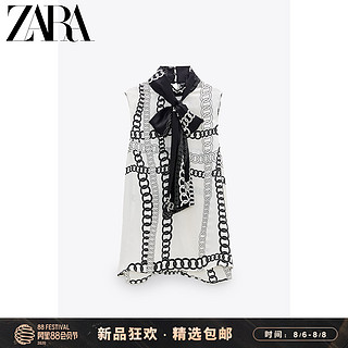 ZARA新款 女装 链条印花上衣 07887192070