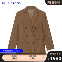 BLUE ERDOS女装 20秋冬新品双排扣气质休闲西装女外套B206J1020
