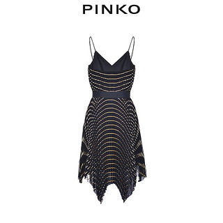 PINKO2020早秋新品明星同款女装不规则剪裁吊带连衣裙1G1595Y6CT