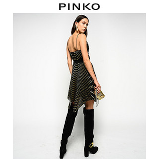 PINKO2020早秋新品明星同款女装不规则剪裁吊带连衣裙1G1595Y6CT