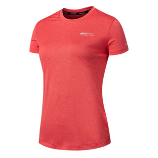 乔丹 女装T恤针织短袖圆领健身跑步运动上衣 XHS12201250 木瓜色花灰 M