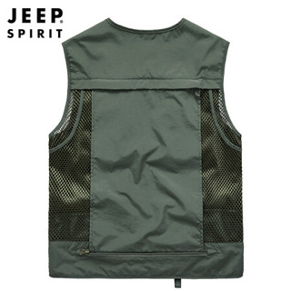 Jeep 吉普 马甲男2020春秋多口袋背心外套马夹户外男装上衣 XY0163 卡其 XL