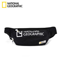 NATIONAL GEOGRAPHIC国家地理 斜挎包男士腰包时尚潮流休闲女士胸包单肩包包 黑色