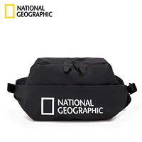 国家地理National Geographic胸包时尚多用途男女户外运动休闲骑行挎包腰包 黑色