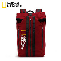 国家地理National Geographic双肩包时尚大容量书包男女通用旅行户外背包多功能电脑包 枣红色