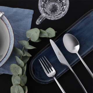 Cutipol葡萄牙餐具MEZZO哑光银手工西餐正餐刀叉勺三件套装18-10不锈钢欧式日常家用 送礼 茶勺