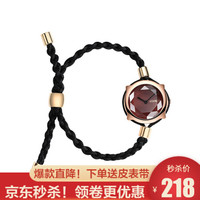 冠琴(GUANQIN)2020正品手表女士新款时尚潮流糖果韩版绳带学生表休闲超薄石英表女表小表盘钟表 黑色