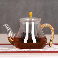 RCOMS1950 1950手工24K金箔加厚玻璃茶壶过滤电陶炉煮茶壶耐高温泡茶器家用功夫茶具礼盒套装