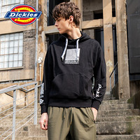 Dickies SS20春夏商品 反光印花连帽卫衣 男式撞色帽衫休闲上衣 DK007455 黑色 XXL