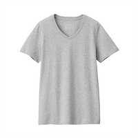 MUJI 無印良品 女士V领短袖T恤 BBA02A0S 浅灰色 M
