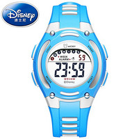 迪士尼(Disney) 儿童电子表男学生防水数字式运动多功能手表男孩闹钟腕表 309蓝色