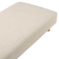 MUJI 棉天竺 床垫罩 家纺 混米色 加大双人床用 180×200×18～28cm用
