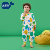 米乐鱼 婴儿睡袋初秋新品6层纱布睡袋宝宝防踢被儿童原创设计分腿长袖带脚套款睡袋 缤纷橙120码