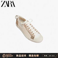 ZARA 新款 男鞋 米色橡胶底低帮潮流运动鞋帆布鞋 12397520102