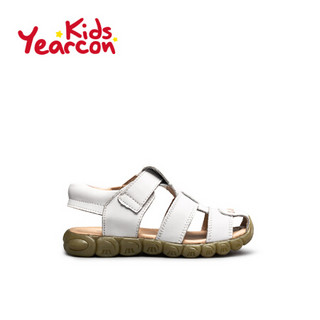 意尔康童鞋儿童凉鞋2020夏季包头镂空中小童男童运动休闲凉鞋ECZ8348429 白色 28
