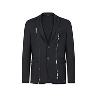 FENDI芬迪男装西服斜纹西装外套对比色Kaleido图案商务时尚2020新款 黑色 44