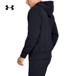 安德玛官方UA Speckled男子运动拉链连帽外套Under Armour1355630 黑色001 XL