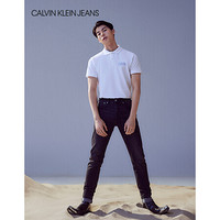 【许光汉同款】CK JEANS 2020春夏款男装 短袖翻领Polo衫T恤J315040 YAF-白色 M