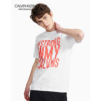 CK PERFORMANCE 2020春夏款男装 合身针织运动短袖T恤4MS0K135 100-白色 L