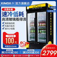星星LSC-450BW双开门饮料展示柜冷藏柜保鲜柜商用大容量立式冰柜
