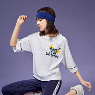 Kappa卡帕艺术家联名女运动短袖休闲五分袖T恤夏季半袖2020新款|K0A22TD65D 漂白-001 S