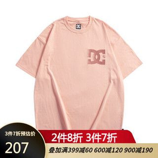 DCSHOECOUSA 男士春夏经典圆领T恤运动休闲短袖衫 5226J009 粉色-MEF0 S