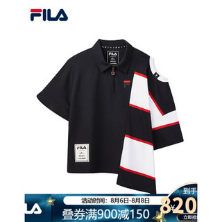 FILA x MIHARA斐乐女子短袖POLO2020秋季新款联名款翻领短袖T恤女 深蓝色-NV 170/88A/L