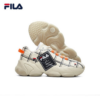 FILA × MIHARA 斐乐官方ADE情侣老爹鞋2020秋新款休闲运动鞋女 白帽灰-WG 35.5