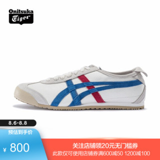 Onitsuka Tiger鬼塚虎休闲鞋男女复古小白鞋 MEXICO 66 TH2J4L-0142 白色/蓝色 37