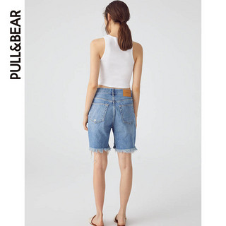 PULL&BEAR 基本款背心打底衫素色罗纹上衣女2020新款白 09244360