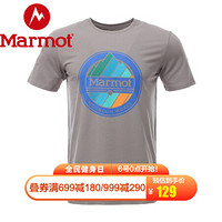 marmot/土拨鼠20鼠年春夏新款户外运动休闲男士柔软弹力透气圆领短袖时尚T恤 H43425 雨凇灰504 S 欧码偏大