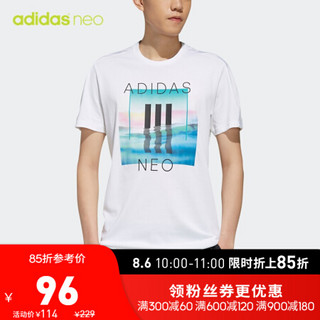 阿迪达斯官方 adidas neo M CS PHOTO TEE 男子短袖上衣DW8138 白/高光红 蓝 A/2XL(185/108A)