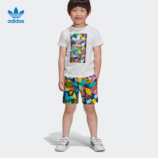 阿迪达斯官方 adidas 三叶草 SHORT SET 小童短袖运动套装ED7774 如图 104CM