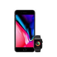 Apple 苹果 iPhone 8 Plus 128GB 深空灰色+Apple Watch S3 GPS款 38毫米 深空灰色铝金属表壳 黑色运动型表带