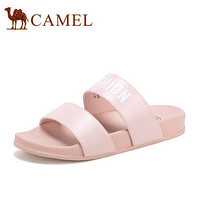 骆驼（CAMEL） 女鞋 休闲舒适双字带软底车缝线拖鞋 A022266248 粉色 40