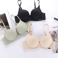 南极人文胸内衣女无钢圈聚拢性感一片式少女薄款调整型收副乳胸罩 抹茶绿 32/70