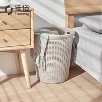 佳佰 仿藤编大号脏衣篮塑料收纳筐脏衣服收纳桶灰色洗衣篓玩具整理箱45L