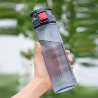 佳佰 一键式开启塑料杯 运动塑料水杯茶杯男女学生杯子 1715 灰色730ml