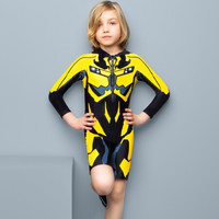 范德安(BALNEAIRE) 男童泳衣 儿童平角连体泳装 长袖防晒小童宝宝游泳衣 儿童泳衣 7-8(适合120cm-130cm)