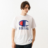 Champion冠军夏BASKET BALL 网布大C  纯色基础款LOGO短袖T恤男 白色 XXL