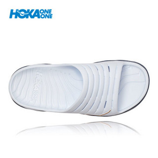 HOKA ONE ONE男Ora Recovery休闲运动舒缓拖鞋厚底减震支撑 白色/靛蓝 US 9 /270mm