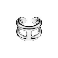 HERMES爱马仕女士戒指开口可调节双环戒指大型款925纯银优雅精致 银 47