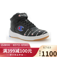 Champion冠军女士Logo印花黑色高帮鞋运动鞋跑步鞋 10173M Black 10