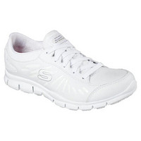 SKECHERS斯凯奇女鞋休闲鞋运动鞋低帮系带小白鞋76564 WHITE 7.5