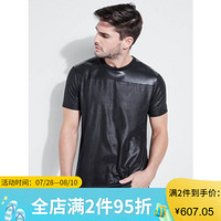 GUESS盖尔斯男款圆领短袖印花舒适T恤M92P44R40C1 jet black l