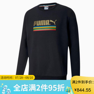 PUMA彪马男士圆领运动衫长袖休闲卫衣上衣打底衫598091_01 Puma Black L