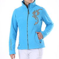Running river奔流女士户外骑行登山滑雪抓绒衣秋冬保暖外套F4190 蓝色215 XL-42